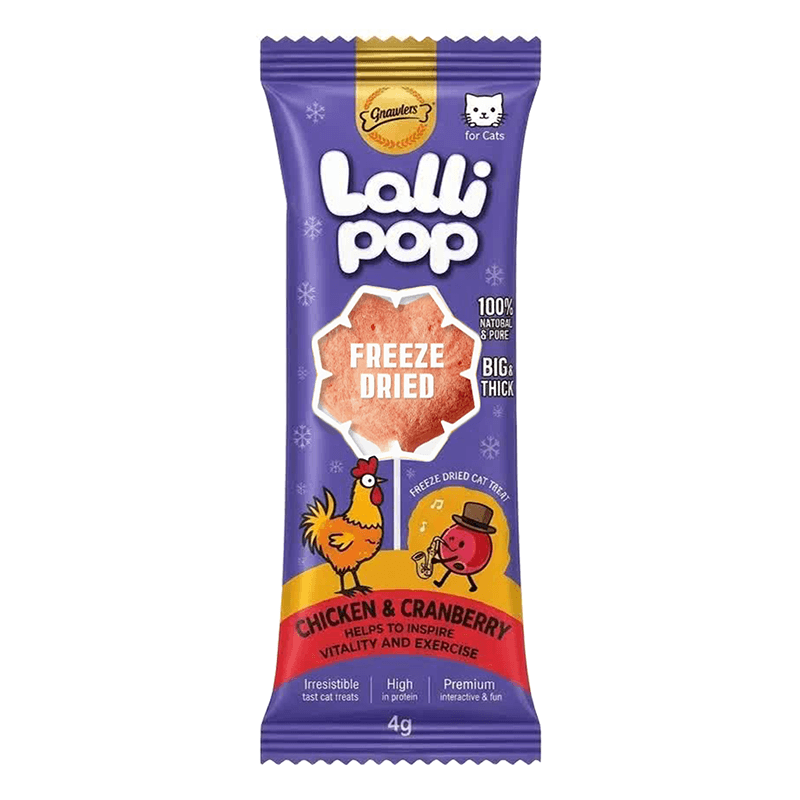 آبنبات گربه گناولرز Lollipop Gnawlers با طعم مرغ و کرنبری