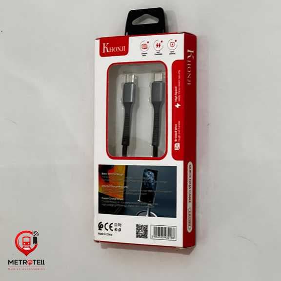کابل شارژ Type-C به Type-C فست شارژ 65 وات KHONJI مدلK.H.C002