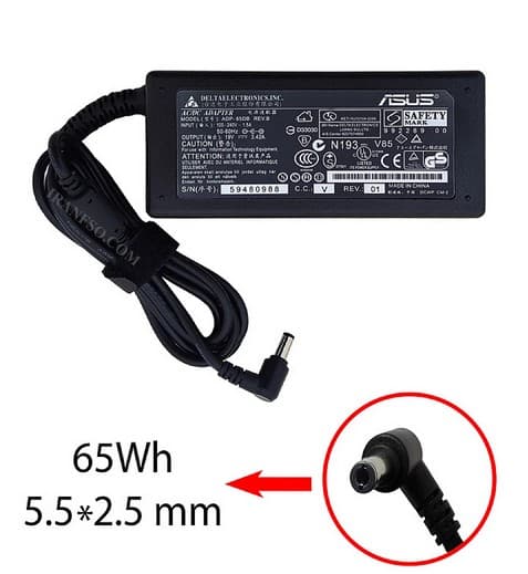 آداپتور لپ تاپ ایسوس 19V 3.42A 65W | فیش 5.5×2.5 — تصویر ۲