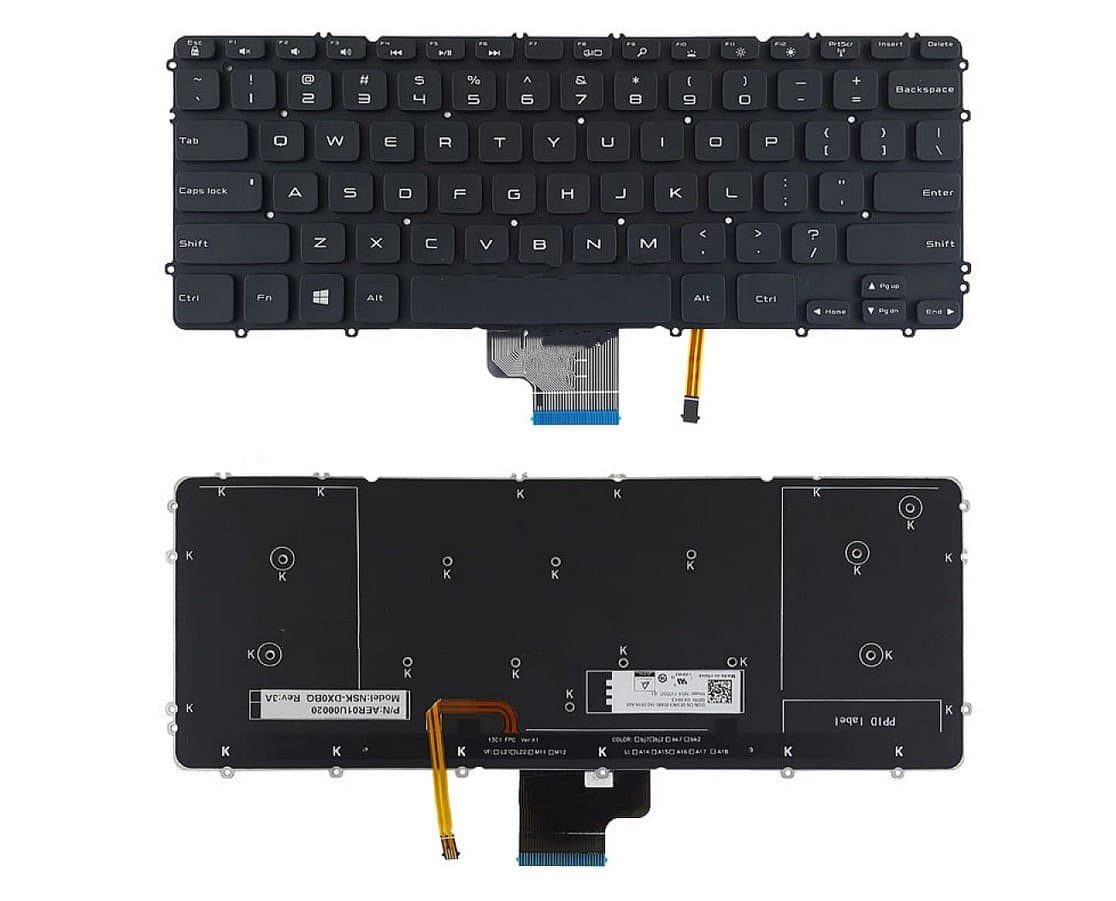 کیبورد لپ تاپ دل XPS 15 9530 بابک لایت بدون فریم