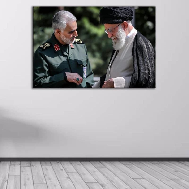 تابلو شاسی طرح تصویر رهبری و شهید قاسم سلیمانی کد 04