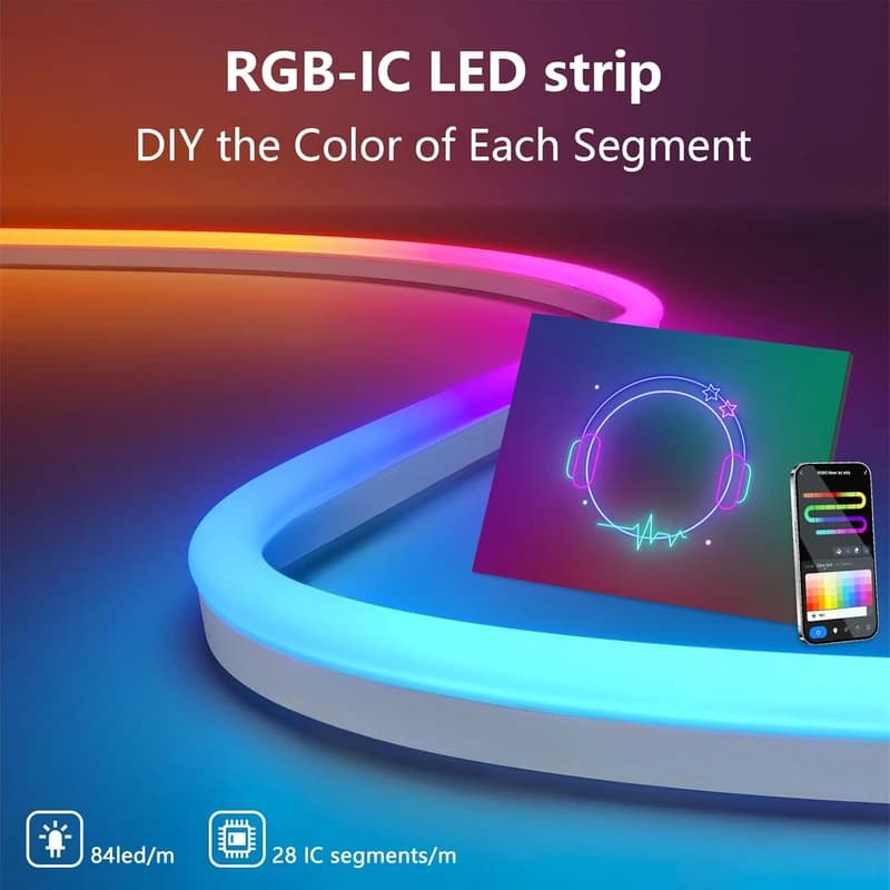 ریسه نئون فلکسی RGB طول 10 متر — تصویر ۲