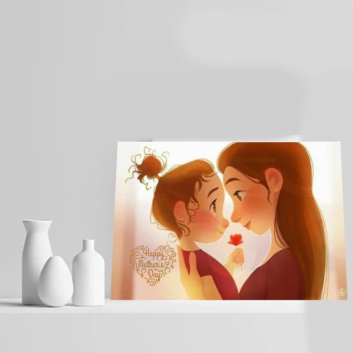 تابلو شاسی مدل روز مادر مبارک طرح مادر و کودک 1016