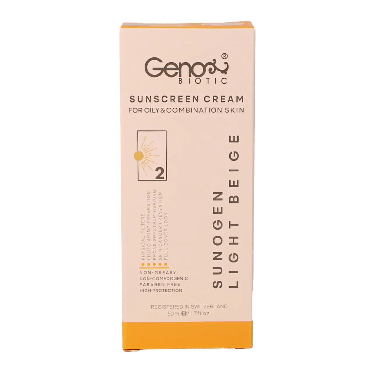 ضد آفتاب ژنو بایوتیک مناسب پوست چرب و مختلط SPF50