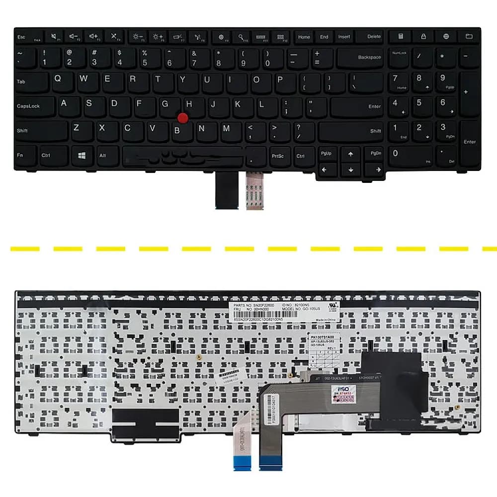 KEYBOARD LENOVO E560/E550 با موس و فریم | کیبورد لپ‌تاپ Lenovo ThinkPad E560 و E550 — تصویر ۲