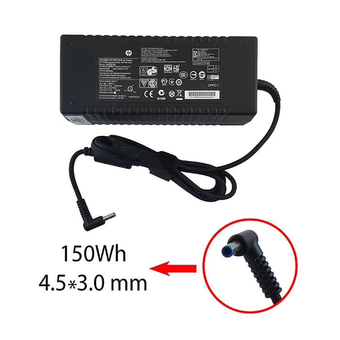 آداپتور لپ تاپ اچ پی 19.5V 7.7A 150W | شارژر HP سر فیش آبی 4.5×3.0 | خرید Adaptor Laptop HP — تصویر ۲