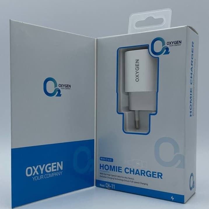 شارژر دیواری 30 وات اکسیژن مدل CH-11 | PD و QC3.0 همراه کابل Type-C — تصویر ۵