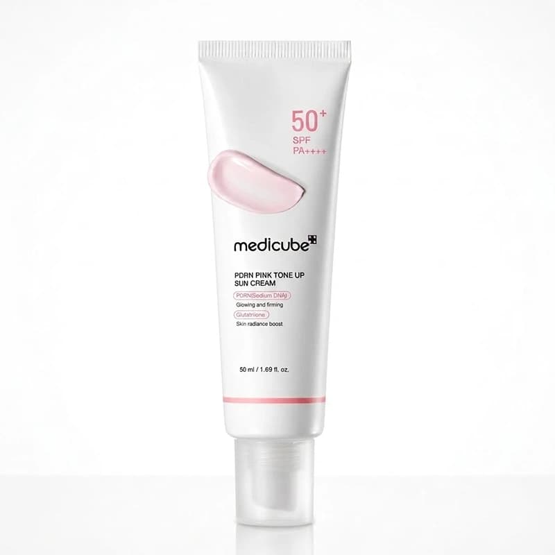 ضد آفتاب و تون‌آپ پینک پی‌دی‌آر‌ان مدیکیوب مدل PDRN Pink Sun Cream