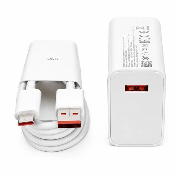 شارژر 33 وات شیائومی اصل | آداپتور Xiaomi فست شارژ + کابل Type-C — تصویر ۳