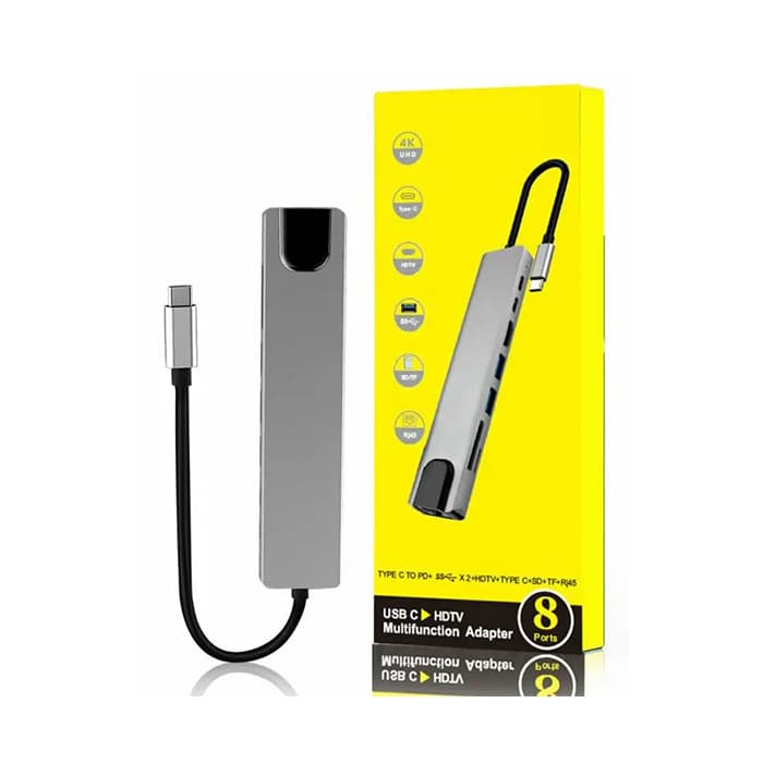 هاب Type-C هشت پورت Schiebel | HDMI 4K، LAN و USB 3.0