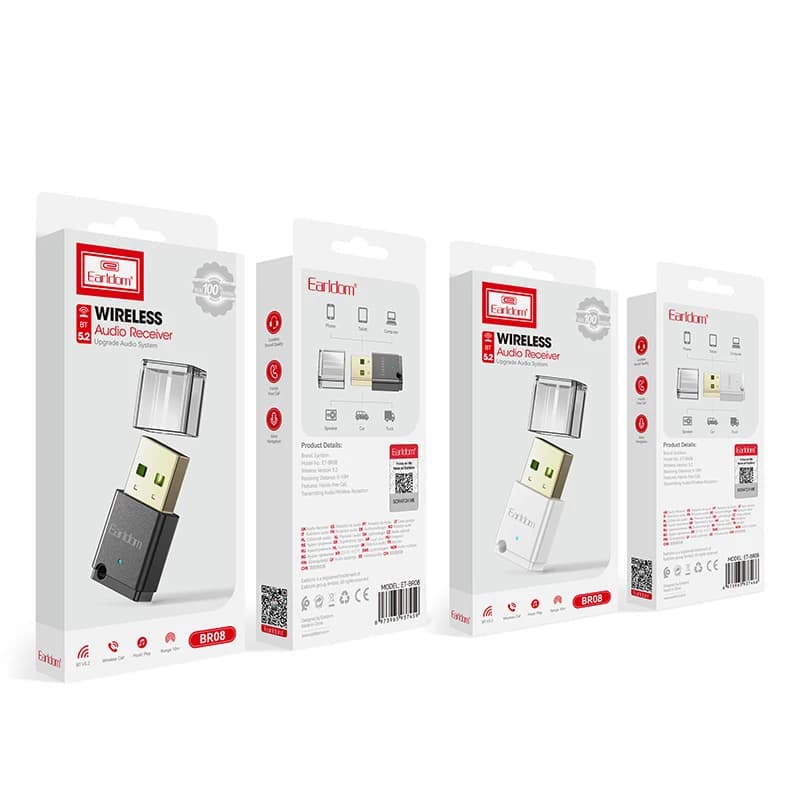 تبدیل USB به بلوتوث ارلدام BR08 | مناسب ماشین و اسپیکرهای بدون بلوتوث — تصویر ۲