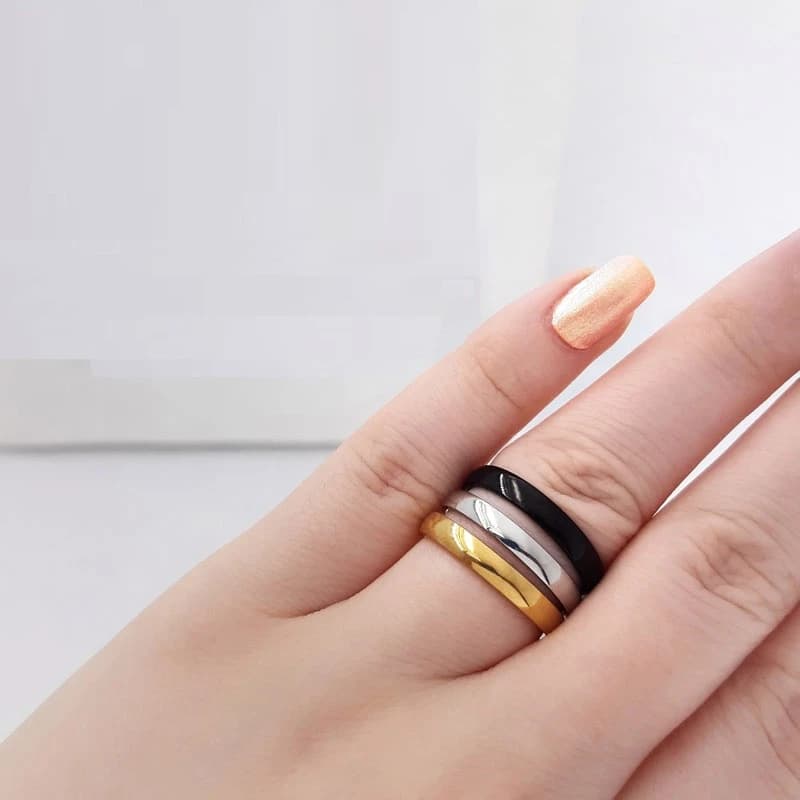 انگشتر مدل رینگ ساده استیل 06 — تصویر ۲
