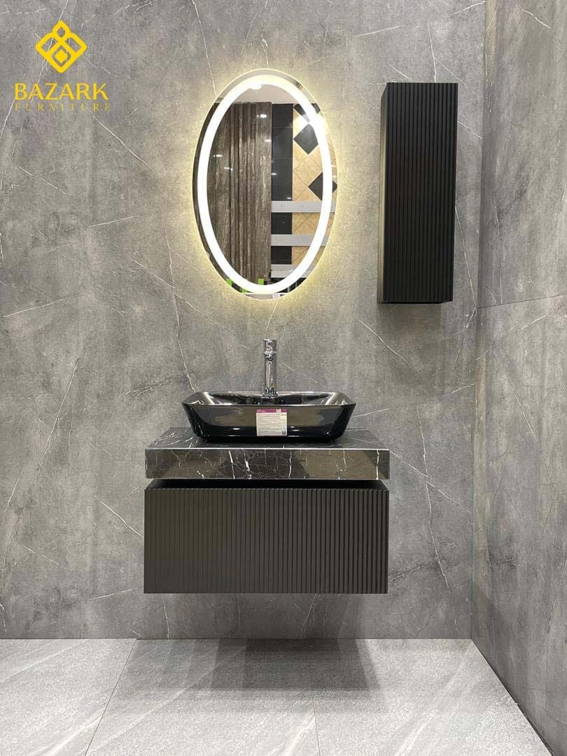 روشویی مدرن سنگی کابینت دار مدل لاین — تصویر ۲