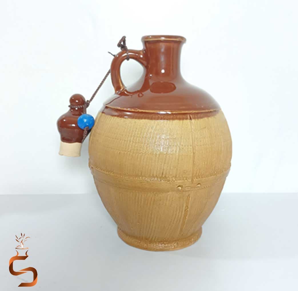بطری آب سفالی گرد — تصویر ۲