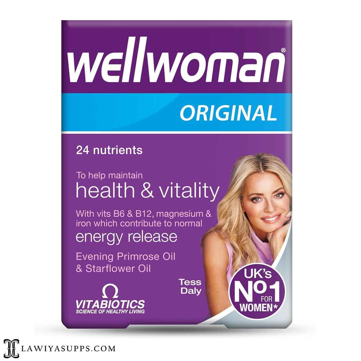 قرص ول وومن (Wellwoman) مکملی تقویت کننده مخصوص زنان 30 عددی اورجینال انقضا 2027 انگلیسی