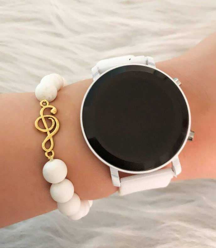 ساعت ال ای دی گرد صفحه آبی