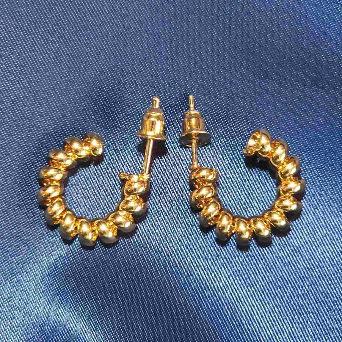 گوشواره حلقه‌ای طرح مهره‌ای مدل 172