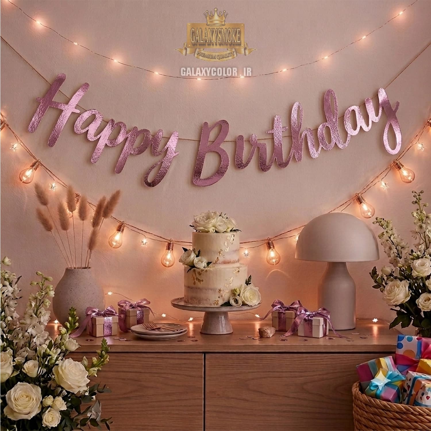 ریسه هپی دکتری Happy Birthday نقره ای — تصویر ۳