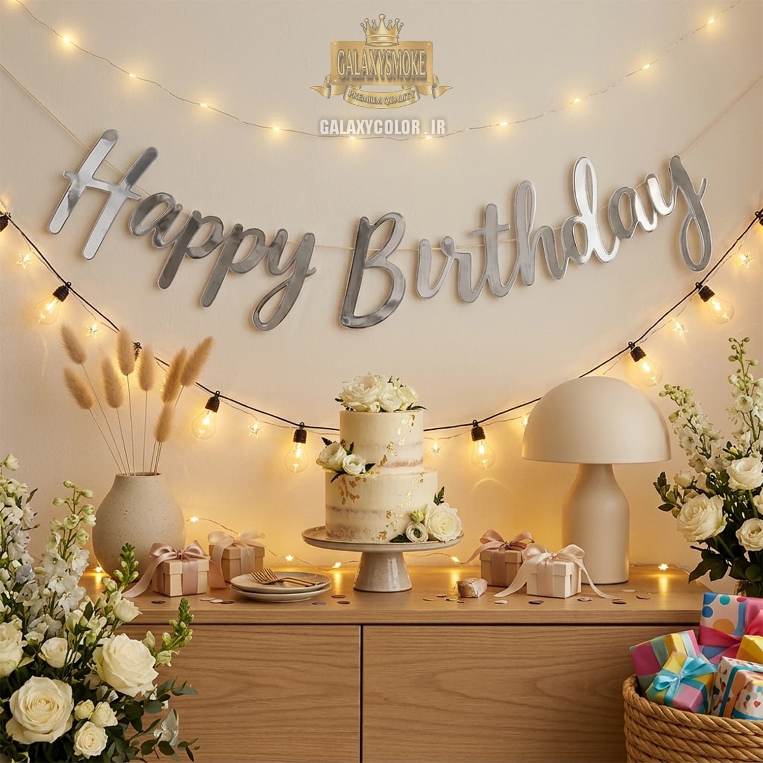 ریسه هپی دکتری Happy Birthday طلایی — تصویر ۵