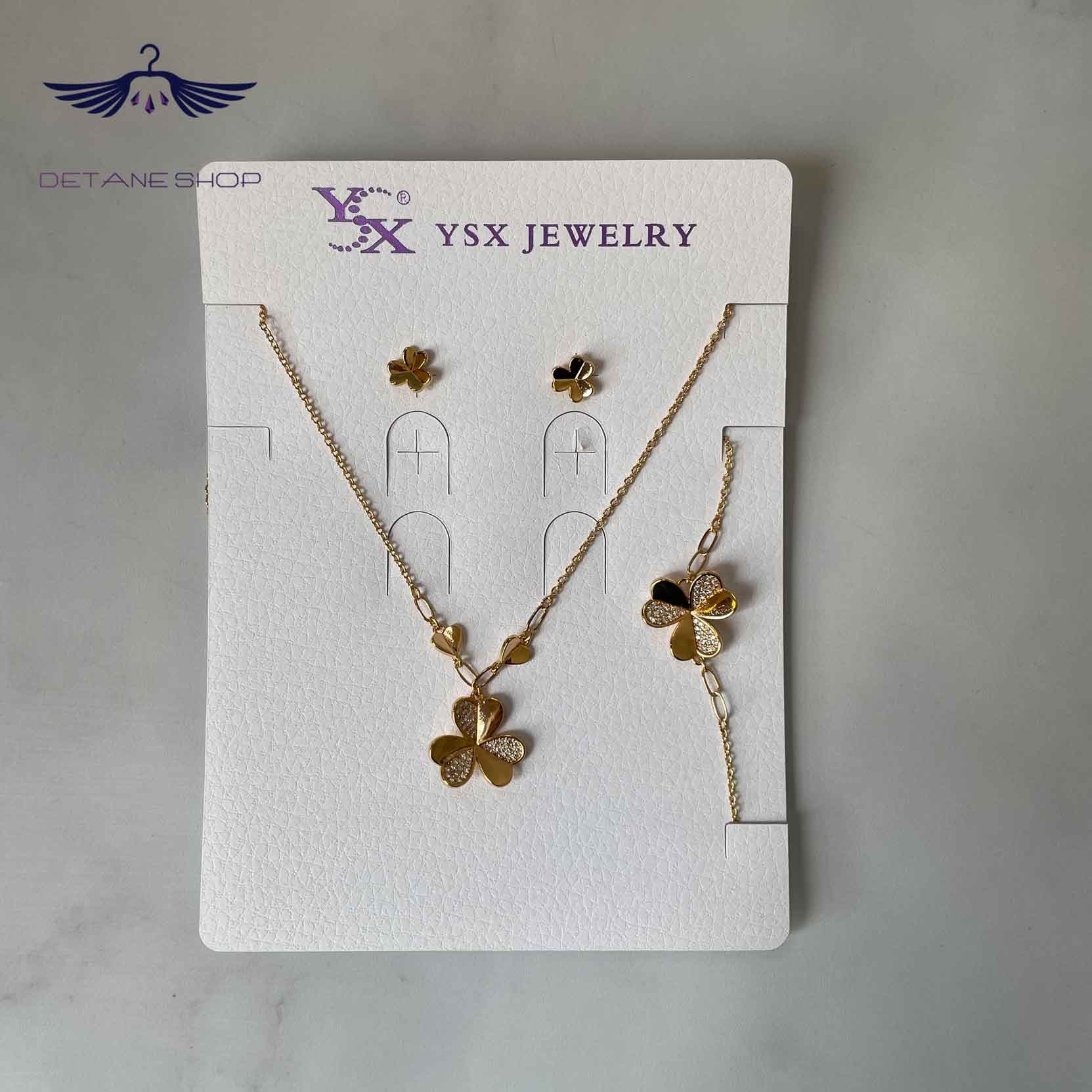 کد ۰۰۰۴ سرویس گل ونکلیف نگین دار طلایی YSX — تصویر ۲