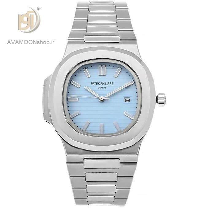 ساعت مچی مردانه پتک فیلیپ ناتیلوس صفحه آبی آسمانی | Patek Philippe طراحی لوکس و کلاسیک