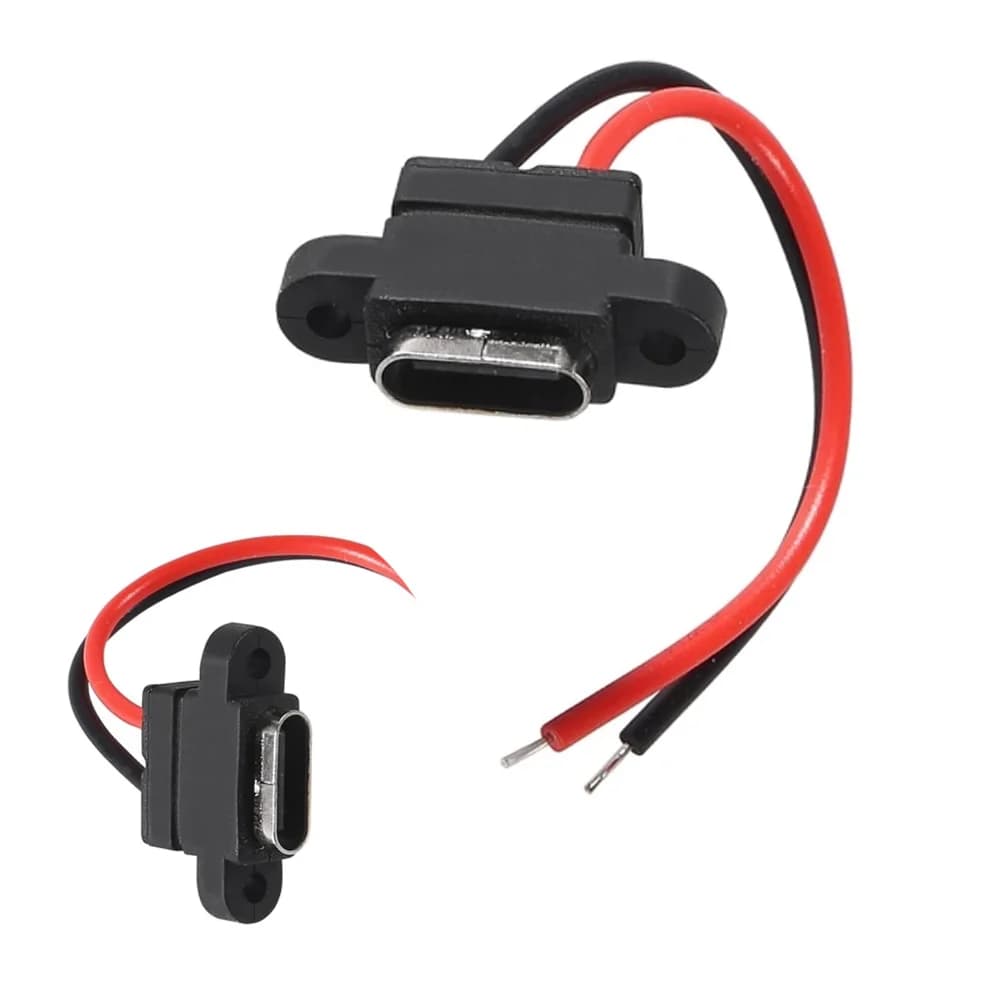 کانکتور مادگی USB Type-C دو سیم رو پنلی 90 درجه