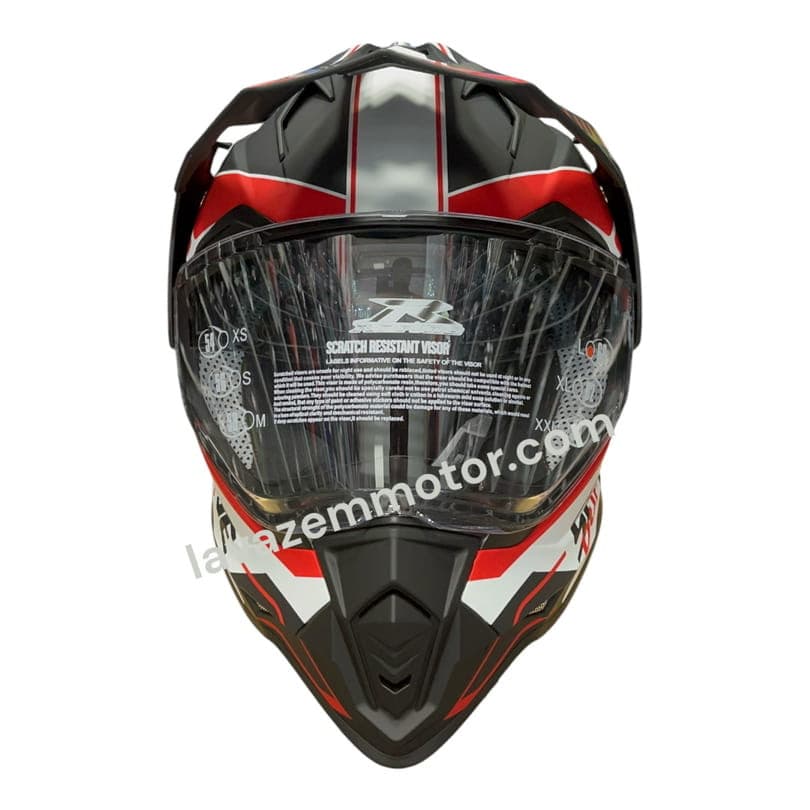 کلاه کاسکت ادونچری RAPIDO مدل 632 BLACK WHITE RED — تصویر ۲
