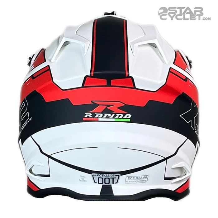 کلاه کاسکت کراسی RAPIDO مدل 635 MATT BLACK RED — تصویر ۸