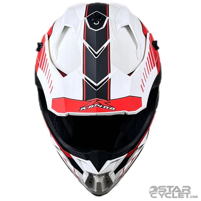 کلاه کاسکت کراسی RAPIDO مدل 635 MATT BLACK RED — تصویر ۹