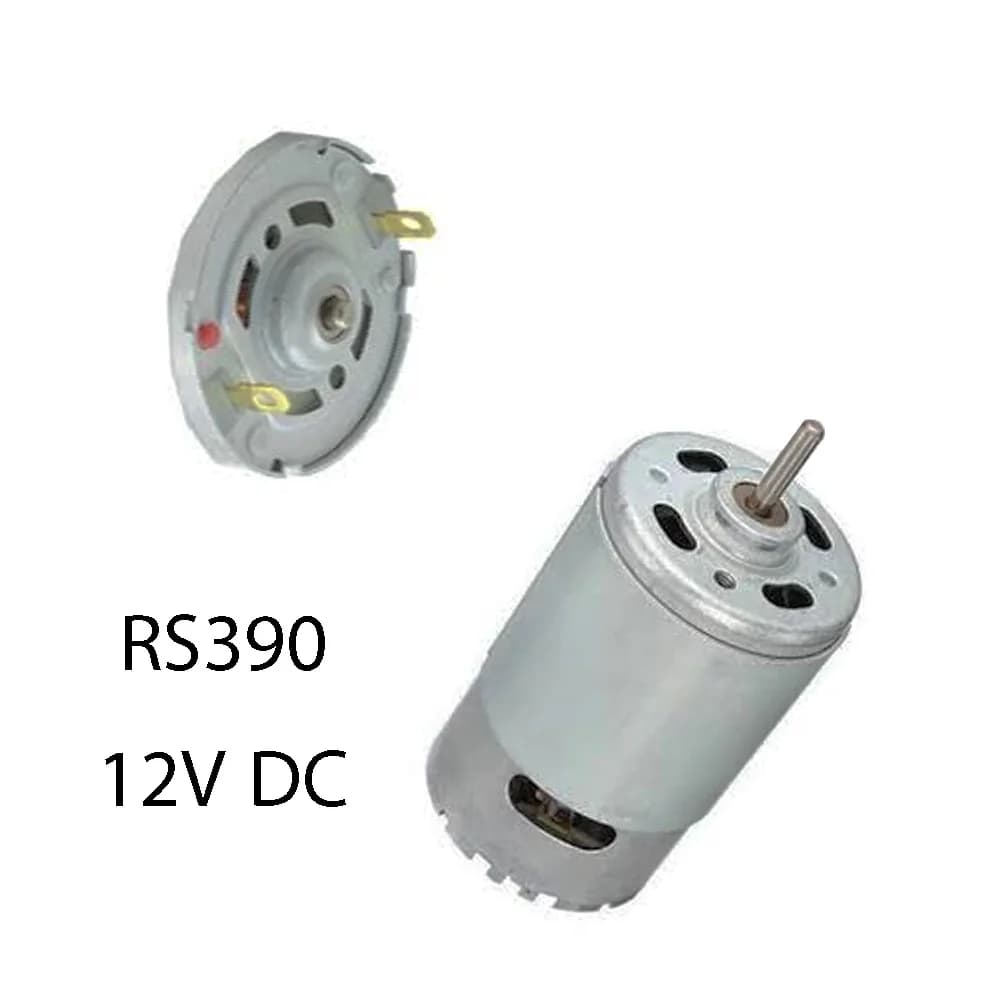 موتور RS390 12V DC یک سر شفت با قطر 2.2 میلی‌متر