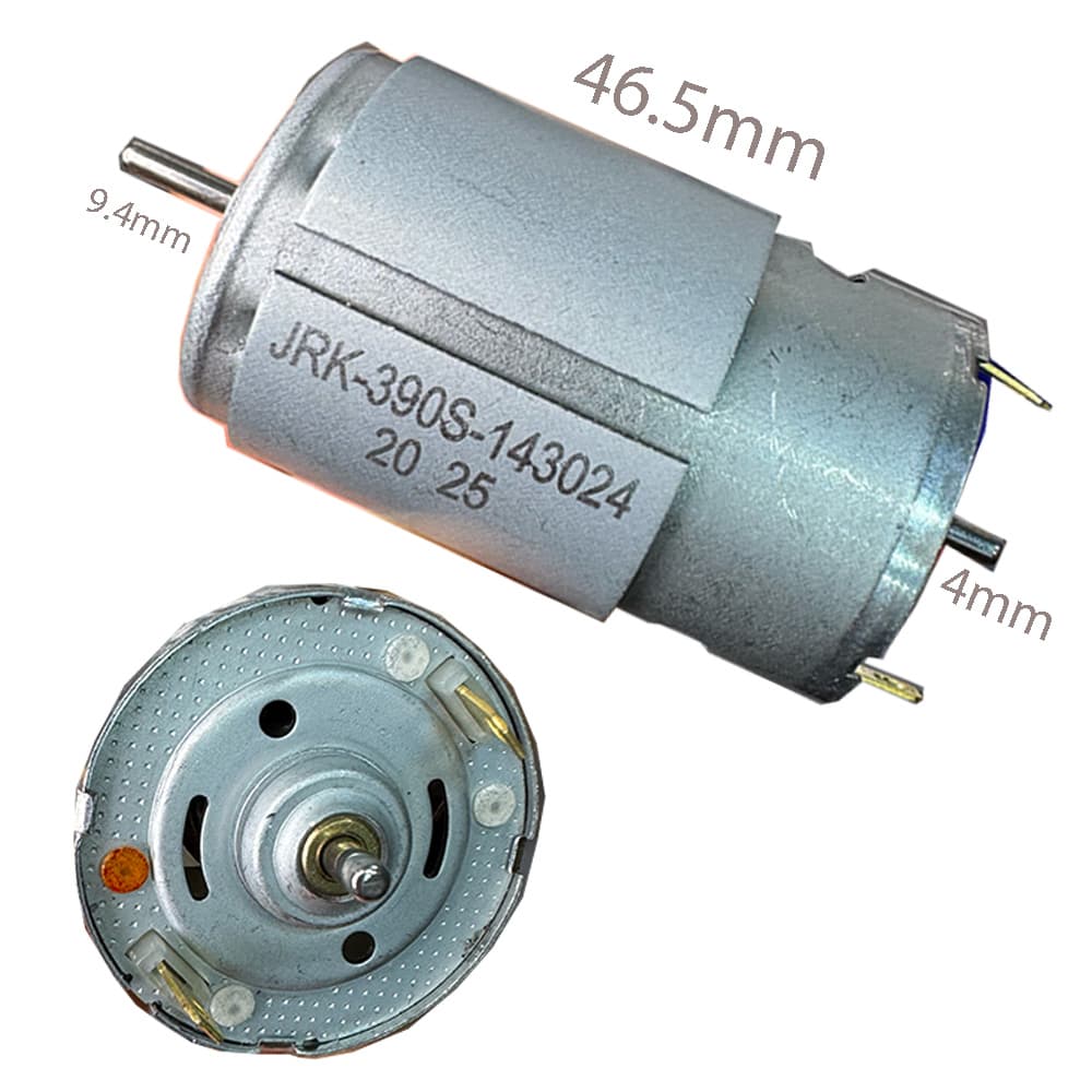 موتور RS390 12V DC دو سر شفت با قطر 2.2 میلی‌متر