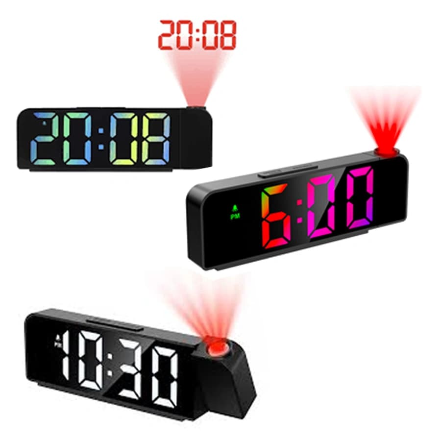 ساعت رومیزی دیجیتال RGB پروژکتور دار مدل GH0729 — تصویر ۲