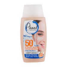 ضد آفتاب رنگ مناسب پوست چرب و جوش دار و مختلط SPF50 بژ طبیعی پیکسل