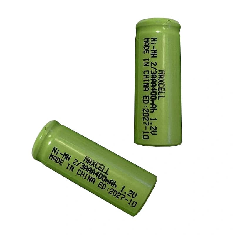 باتری 1.2V 400mAh سایز 2/3AAA نیکل متال (28×10 میلی‌متر)
