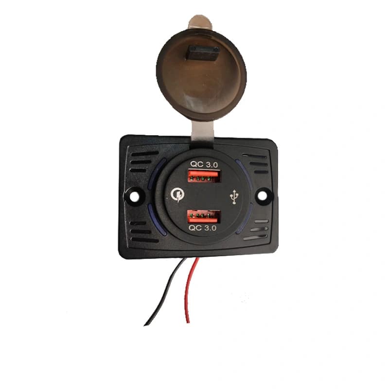 شارژر خودرویی پنلی دو خروجی USB QC3