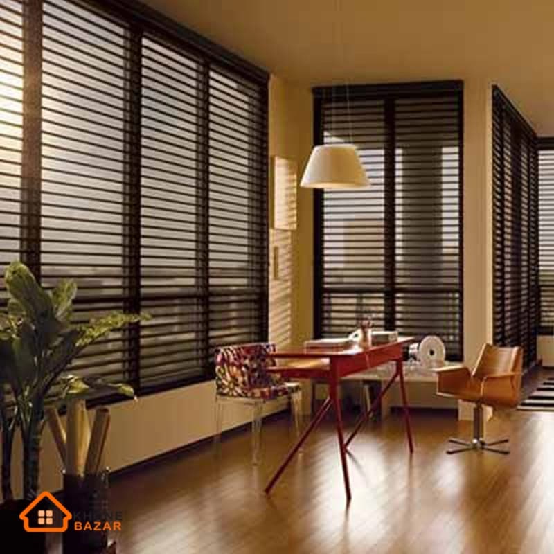 پرده سیلوئت 25 میلیمتری طرح چوب ترکیبی کد 6302 — تصویر ۷