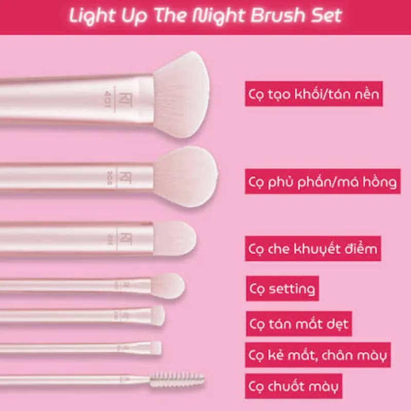 ست براش آرایشی 7 تیکه ریل تکنیکس مدل Light Up The Night — تصویر ۵
