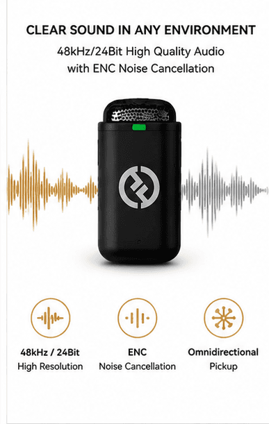 میکروفون یقه‌ای بی‌سیم Hollyland LARK A1 Type-C (USB Type-C / تایپ C) — تصویر ۵