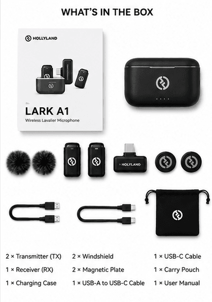میکروفون یقه‌ای بی‌سیم Hollyland LARK A1 Type-C (USB Type-C / تایپ C) — تصویر ۶