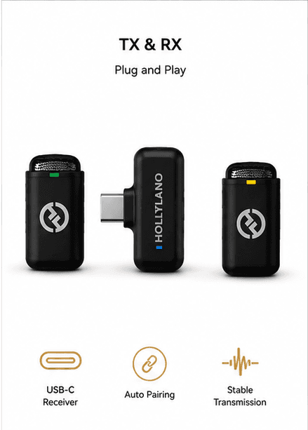 میکروفون یقه‌ای بی‌سیم Hollyland LARK A1 Type-C (USB Type-C / تایپ C) — تصویر ۳