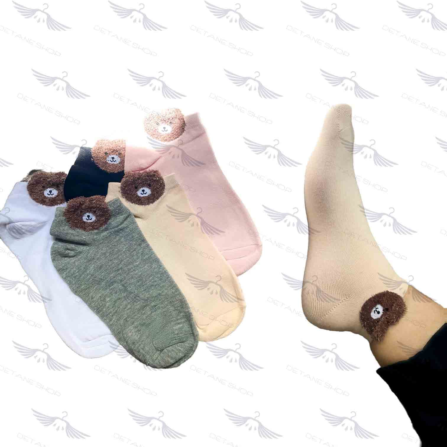 جوراب مچی بوکله طرح تدی پنج رنگ — تصویر ۴