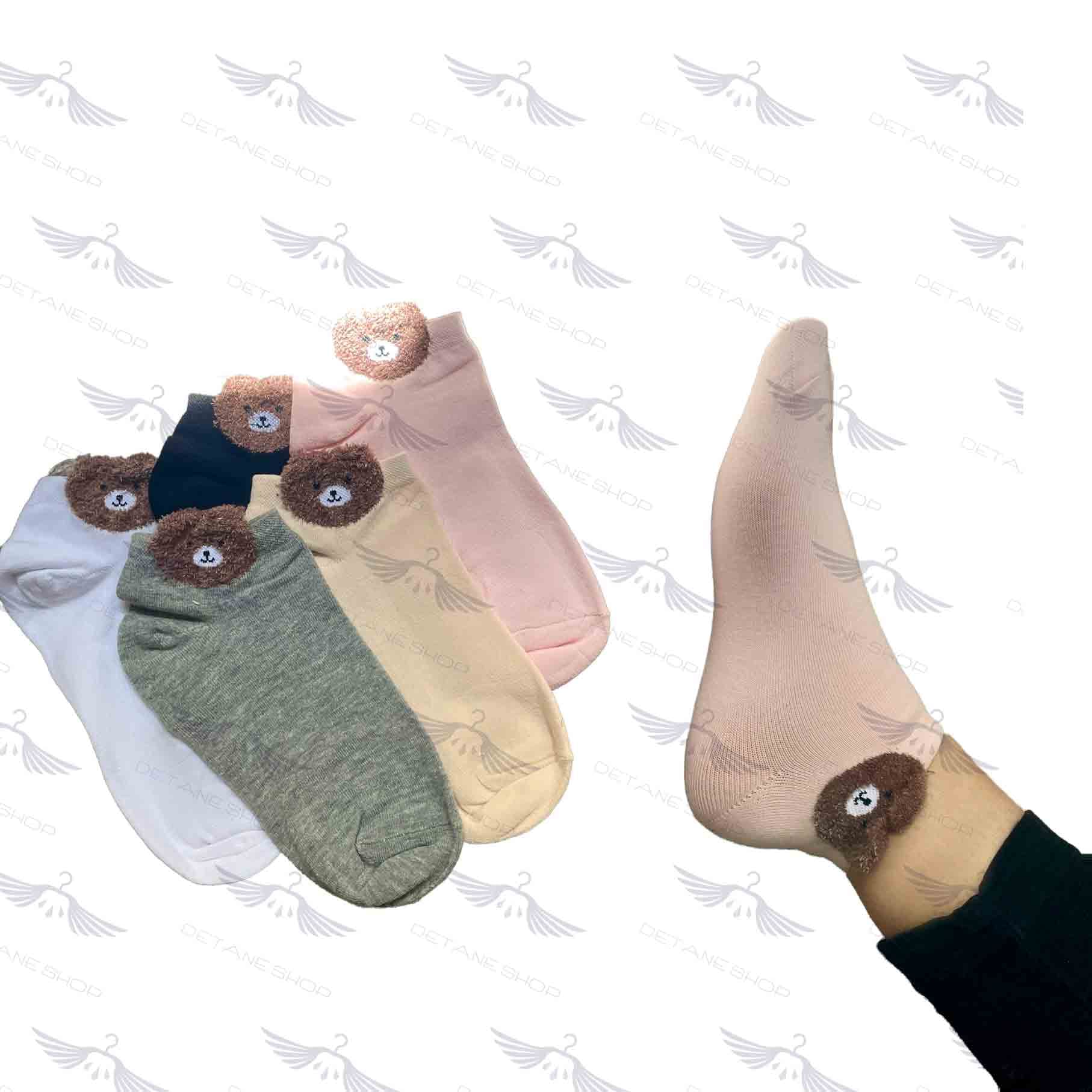 جوراب مچی بوکله طرح تدی پنج رنگ — تصویر ۳