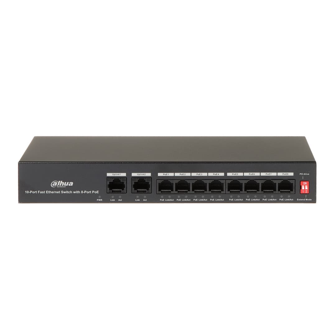 سوییچ شبکه داهوا، 8 پورت، 65 وات DH-PFS3010-8ET-65
