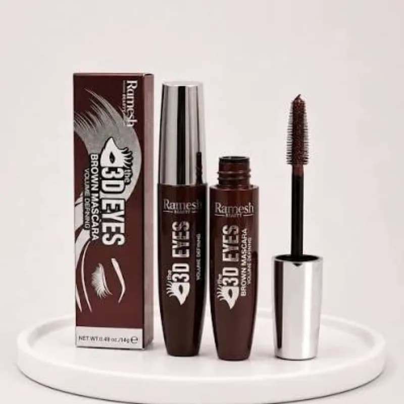 ریمل حجم دهنده قهوه ای رامش بیوتی Ramash Beauty مدل 3D Eyes — تصویر ۶