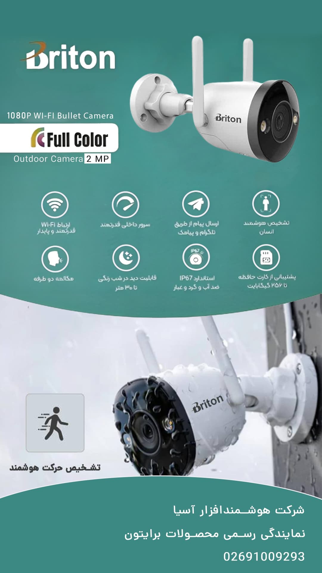 دوربین مداربسته وای فای برایتون IOT72B72-TMSC — تصویر ۳
