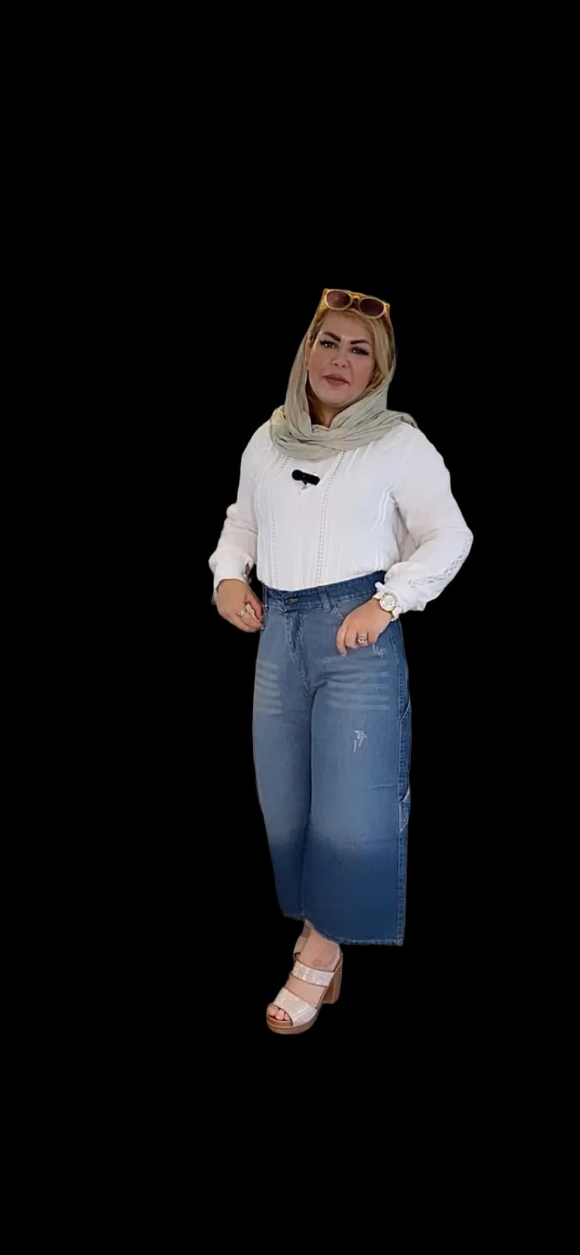 شلوار ایزی واید آبی قد 80 — تصویر ۲