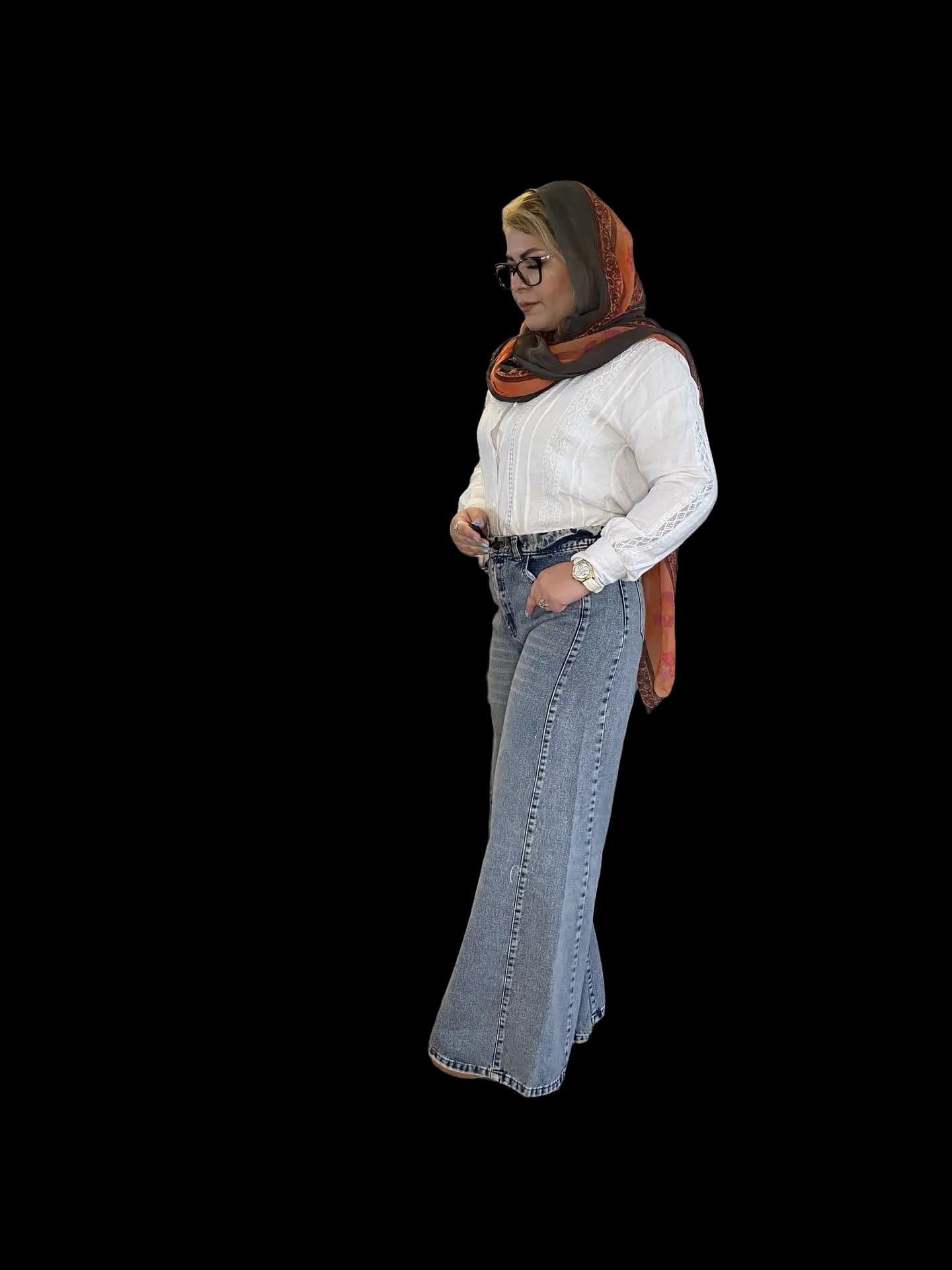 شلوار جین شافل بگ زنانه کثیف شور — تصویر ۲