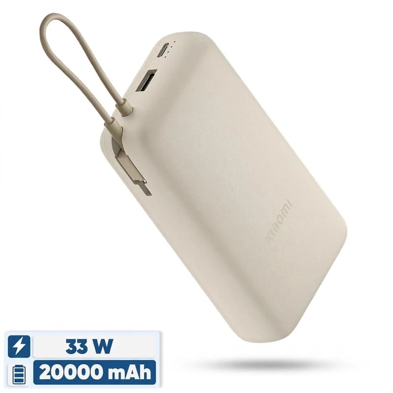 پاوربانک شیائومی Xiaomi 33W Power Bank 20000mAh مدل PB2030MI با کابل داخلی USB-C
