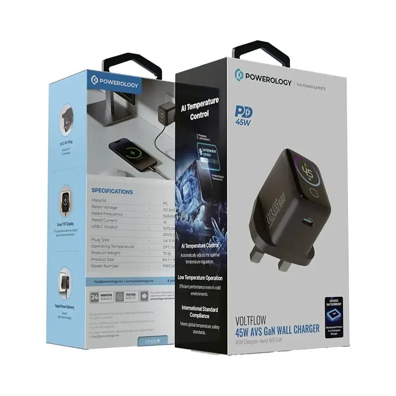 شارژر دیواری پاورولوژی Voltflow 45W — تصویر ۲