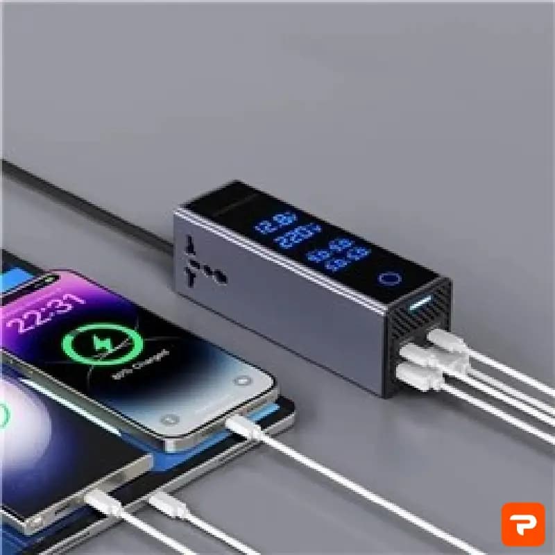 اینورتر خودرو Powerology 2AC Socket – خاکستری — تصویر ۴